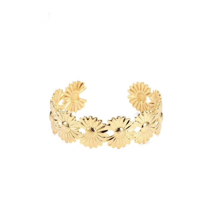 Bloemen bangle goud