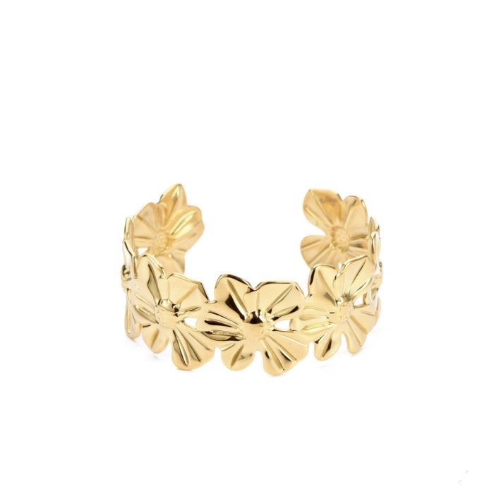 Bloemen bangle goud