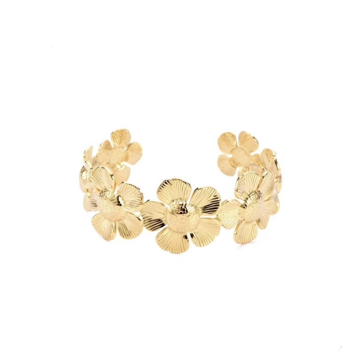 Bloemen bangle goud