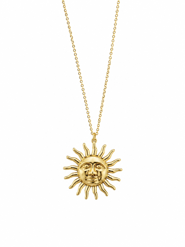 Lange zonnen ketting goud