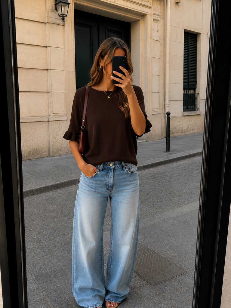 Elise top one-sized (bruin)