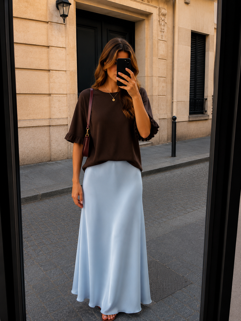 Ellenore rok one-sized (Lichtblauw)