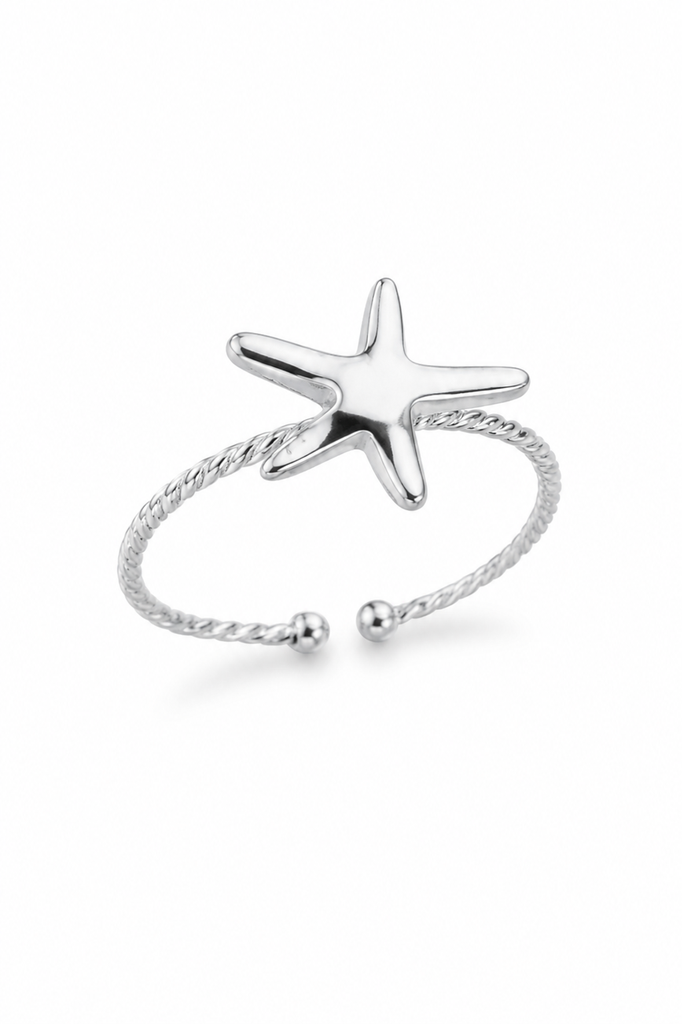 Zeesterren ring goud en zilver